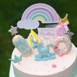 Запеченный торт декоративный радужный пирог аккаунт флэш -метеористые украшения украшения десерта украшения