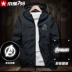 Marvel Avengers windproof áo khoác sáng siêu anh hùng áo khoác phản quang tùy chỉnh dịch vụ đẳng cấp áo gió trùm đầu áo khoác mùa đông Áo khoác