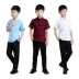 Chàng trai Trung Quốc phong cách Tang phù hợp với phong cách Trung Quốc Học sinh Trung Quốc ăn mặc áo dài trẻ em áo sơ mi mùa xuân và trang phục đọc sách mùa hè - Trang phục
