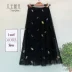 Mùa hè 2020 sản phẩm mới A-line váy lưới lớn đu dây váy dài váy cá nhân thêu hoa lá hoang dã váy giản dị - Váy Váy