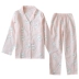 Bộ đồ ngủ bằng vải cotton tinh khiết dành cho phụ nữ mùa xuân và mùa thu quần dài tay áo cardigan mùa hè mỏng phong cách điều hòa nhiệt độ phòng nội thất ở nhà rộng rãi và thoải mái - Bên ngoài ăn mặc