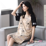 Летняя пижама, шелковая черная хлопковая юбка, большой размер