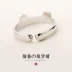 Mèo 蛰 s925 sterling bạc nhỏ nhẫn tươi nữ nhẫn Nhật Bản và Hàn Quốc đơn giản ngón tay trỏ nhỏ tai mèo mở đuôi - Nhẫn