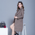 Áo len cashmere một mặt cho phụ nữ trung niên áo gió áo lưới vuông nhỏ trung và áo khoác dài - Trung bình và dài Coat áo mangto Trung bình và dài Coat