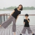 Zhe Sifan chính gốc cha-con mặc mùa hè 2019 mẹ và con gái nữ áo thun ngắn tay rộng chân quần dài 9 quần dài - Trang phục dành cho cha mẹ và con pijama cho mẹ và bé Trang phục dành cho cha mẹ và con