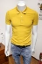 Áo thun polo nam màu ngắn tay nam trẻ trung Hàn Quốc đơn giản vạt áo mỏng T-shirt hè nam giản dị Paul top - Polo t shirt golf Polo