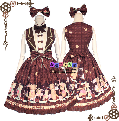 taobao agent Acrylic small princess costume, demi-season sleevless dress, Lolita style, with little bears, Lolita Jsk