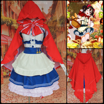 taobao agent [Spot] Love Live Fairy Tale Series Yazawa Nicole Little Red Hat White Snow Princess Grandma Cos costume