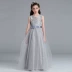 Zhongda trẻ em ăn mặc cô gái dài váy ren váy công chúa váy fluffy váy hoa cô gái đàn piano hiệu suất 8-12 tuổi 9