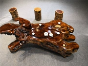Gà cánh gỗ khắc rễ bàn trà kinh tế loại phòng khách gốc cây trà bàn gốc khắc bàn cà phê toàn cây gốc 4040 - Các món ăn khao khát gốc