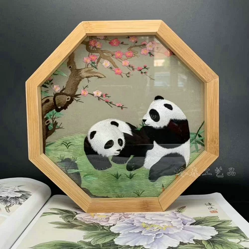 SU Embroidery Swing Pure ручная вышивка Suzhou Embroidery Products Octagon Windows сцены с двойной вышивкой экраны китайский стиль китайский стиль