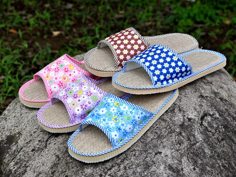 亚麻居家拖鞋36-37码水仙 花色