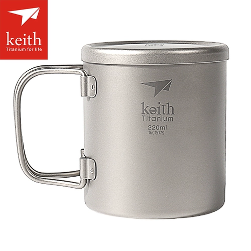 Кейт Кайс двойной слой чистого титана теплый вода Офис Дом Легкий чайный кофе кофе титановый водяной чашка TI3307