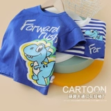 Динозавр для мальчиков, футболка с коротким рукавом, детская летняя летняя одежда, детская одежда