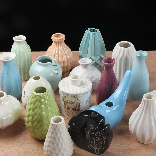Цветочники так стимулируют случайные 4 установленные ретро -керамические цветочные посуды Простая грубая керамика ваза современные цветочные украшения