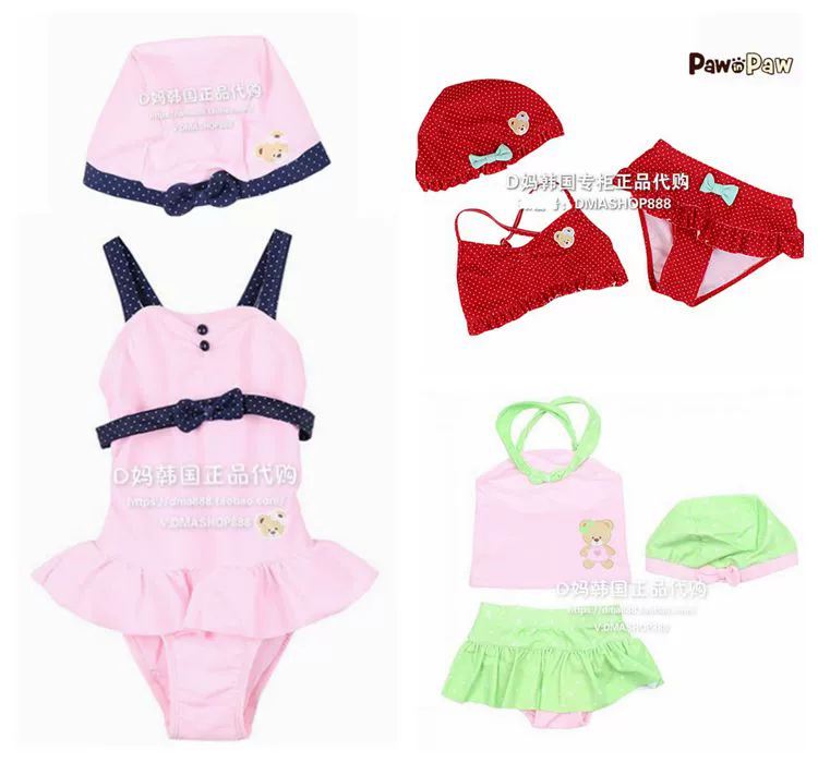 Spot D mom Korea mua bộ đồ bơi một mảnh cho trẻ em PAW cho trẻ em - Đồ bơi trẻ em