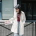 DK stunner Nhật Bản cao đẳng dụng cụ áo gió áo khoác nữ dài phần dài tay đơn ngực 2018 mùa thu mới Trench Coat