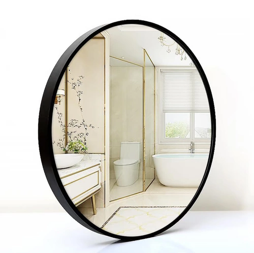 Круглый зеркальный алюминиевый сплав на границу ванной комнаты зеркало зеркало зеркало туалетное туалет туалет туалетный туалетный туалетный стена Висо