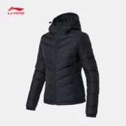 Authentic Li Ning 2018 mùa đông của phụ nữ xuống áo khoác ngắn đào tạo ấm áp Áo thể thao mỏng SlimMM026