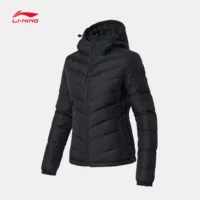 Authentic Li Ning 2018 mùa đông của phụ nữ xuống áo khoác ngắn đào tạo ấm áp Áo thể thao mỏng SlimMM026 áo phao nam đẹp
