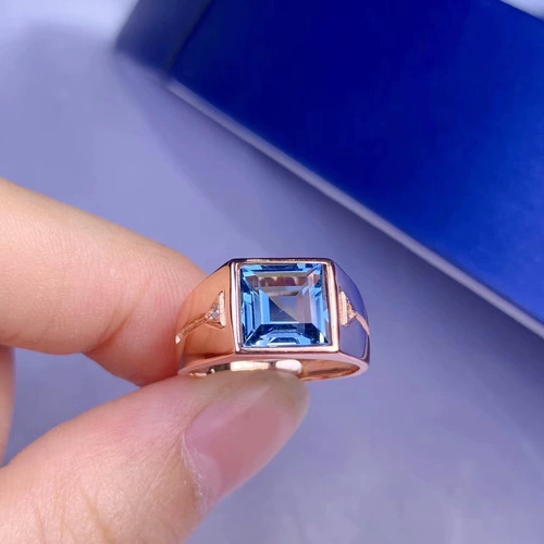 Натуральное синее кольцо с камнем, серебро 925 пробы, 8мм