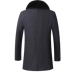 Áo khoác len nam dài mùa đông áo khoác len trung niên len cộng với nhung dày cha