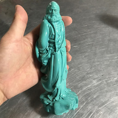 Ювелирные камни 仿原矿高瓷高蓝绿松石雕刻件达摩祖师玉摆件玉器达摩家居摆件