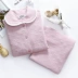 Bộ đồ ngủ ba lớp theo tiêu chuẩn Mỹ của phụ nữ mùa thu và mùa đông mỏng phần gác lửng ấm áp cotton mềm mại phục vụ nhà Bộ Pajama
