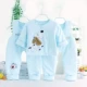 Bộ đồ cotton cho bé Quần yếm cotton Bộ đồ cotton ba mảnh mỏng bé trai và bé gái ấm áp quần áo trẻ em quần áo năm mới - Phù hợp với trẻ em