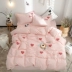 Giặt bông bốn mảnh cotton siêu mềm bông quilt công chúa gió mùa hè 1,2m 1,8 m bộ đồ giường - Bộ đồ giường bốn mảnh