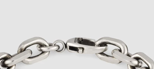 Gucci, ретро серебряный браслет, цепь для влюбленных, серебро 925 пробы