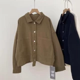 Осенняя куртка, ретро лонгслив, в корейском стиле, свободный крой