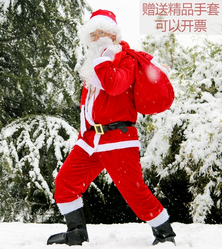 Рождественская одежда подходит для мужчин и женщин, бархатный костюм, наряжаться, косплей, увеличенная толщина