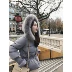 Sơn Đông mới của phụ nữ mùa đông Hàn Quốc eo dày mỏng đoạn ngắn siêu lớn bện tóc cổ áo xuống áo khoác thủy triều