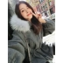 Sơn Sơn mùa thu và mùa đông mới của Hàn Quốc phiên bản của có thể tháo rời cổ áo lông thú dây kéo eo dây kéo phần ngắn coat coat nữ Áo khoác ngắn