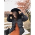 Sơn Đông mới của phụ nữ mùa đông Hàn Quốc eo dày mỏng đoạn ngắn siêu lớn bện tóc cổ áo xuống áo khoác thủy triều Xuống áo khoác