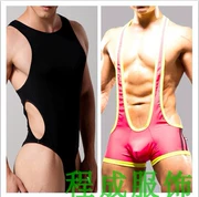 Cheng Cheng đồ lót nam mềm mượt cơ thể nam tam giác jumpsuit thể thao hip body định hình đồ bơi 19130 - Nam bơi đầm