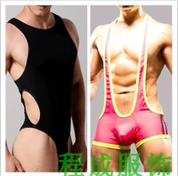 Cheng Cheng đồ lót nam mềm mượt cơ thể nam tam giác jumpsuit thể thao hip body định hình đồ bơi 19130 - Nam bơi đầm mua quần bơi nam