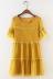 8972 váy mùa hè mới Hàn Quốc ren khâu cổ tròn gỗ tai một từ váy nữ ngọt ngào đôi váy