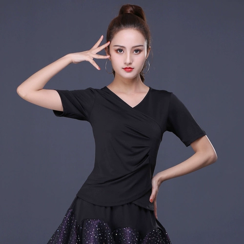 Танцующий костюм, короткий рукав, V-образный вырез, для среднего возраста