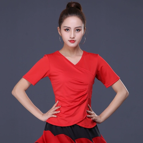 Танцующий костюм, короткий рукав, V-образный вырез, для среднего возраста