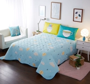 Khăn trải giường Hàn Quốc ba mảnh quilted đơn mảnh bông hoạt hình giường bông trải giường 230x250 quilting đơn giản