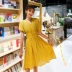 Váy ngắn tay retro một từ váy hè 2019 mới dành cho nữ phiên bản Hàn Quốc của chiếc váy platycodon thiểu số tươi và mỏng - A-Line Váy đầm chữ a cho người mập A-Line Váy