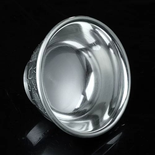 990 Lotus Water Bowl Pure Silver Made Crond Cupe Cup Home House Water Cup