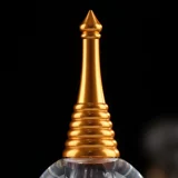 Домашние маленькие часы в этническом стиле, позолоченные спиральные хрустальные акриловые пагоды, декоративные принадлежности, пагода с печатью сокровищ 11,5 см