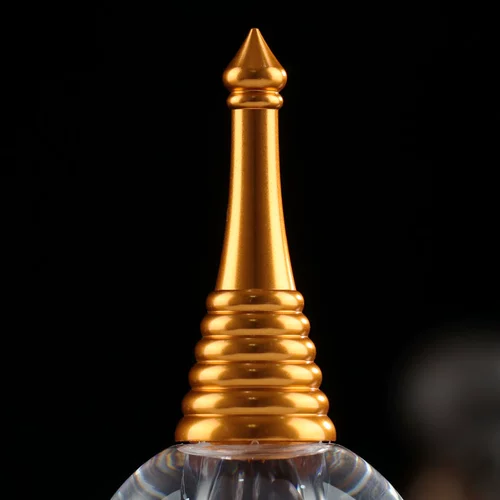 Домашние маленькие часы в этническом стиле, позолоченные спиральные хрустальные акриловые пагоды, декоративные принадлежности, пагода с печатью сокровищ 11,5 см