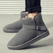 Giày nam mùa đông ấm tuyết cộng với giày nhung cotton Phiên bản Hàn Quốc của bàn đạp lười bánh mì giày nam retro
