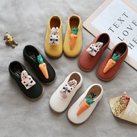 Осенние детские холст обувь одно кусок корейский мультфильм детский сад обувь мягкая подошва 1-7-летняя девочка маленькая детская ткань обувь