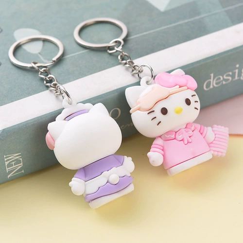 Hello Kitty, мультяшный брелок, милая креативная кукла, ключи от машины, популярно в интернете, креативный подарок