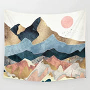 Nhung INS Bắc Âu sunrise phòng ngủ tường phòng khách nền tấm thảm trang trí khăn trải bàn vải phân vùng vải giường ký túc xá - Tapestry